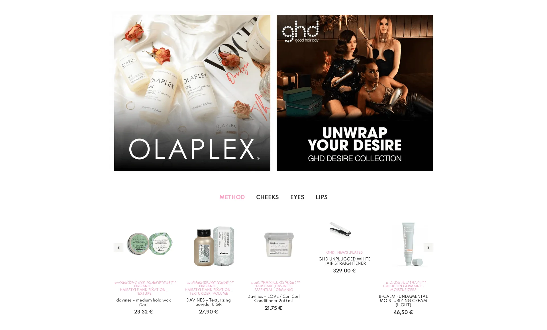 Carlota 4Ü online store page design