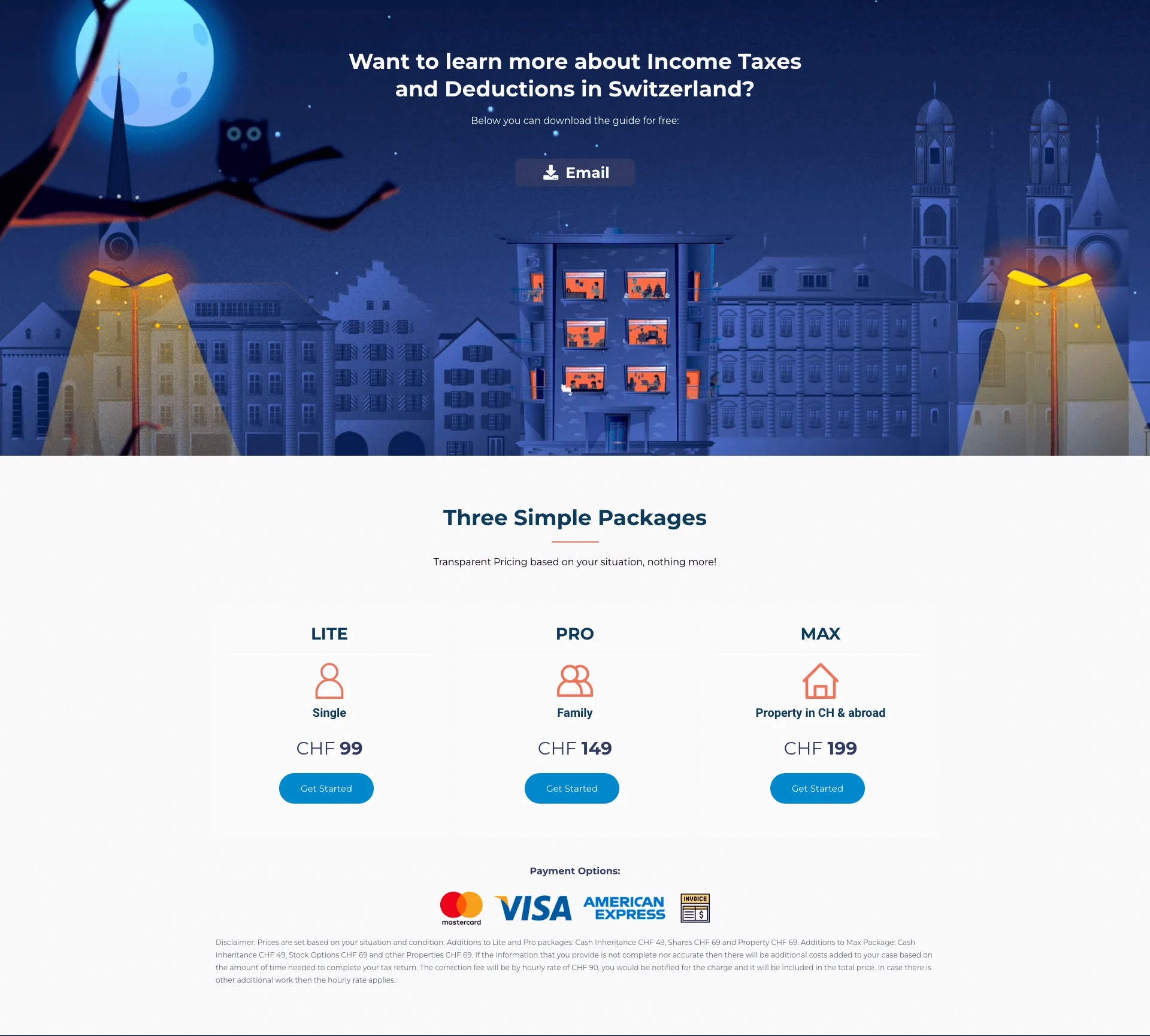 Cotax website and tax calculator screens