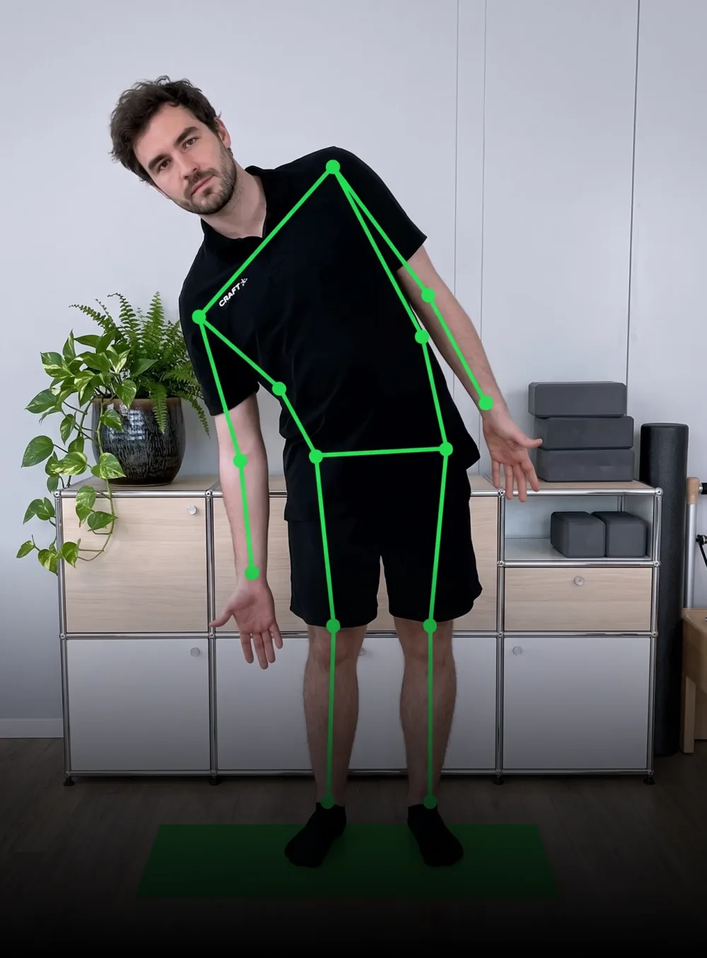 AI pose detection tracking a person’s body posture
