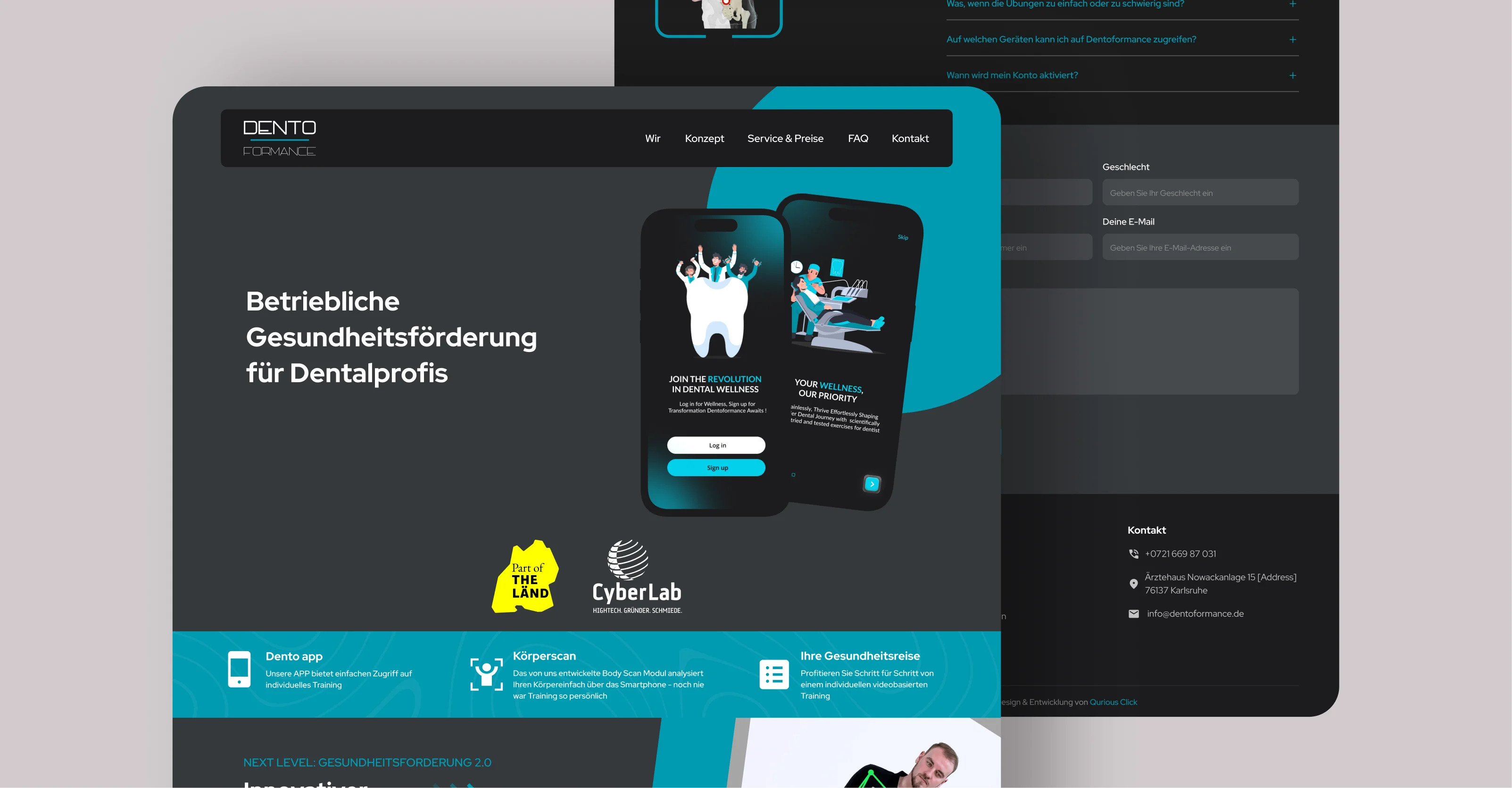 Dentoformance website for dental professionals